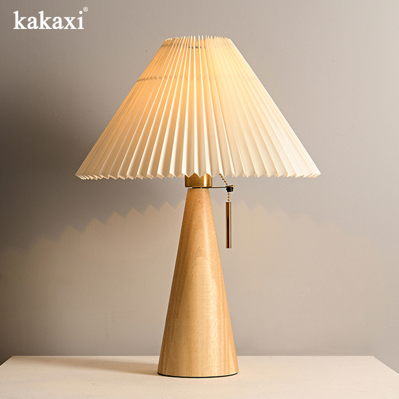 Desk Setup Vintage - Retro lampa stołowa z litego drewna