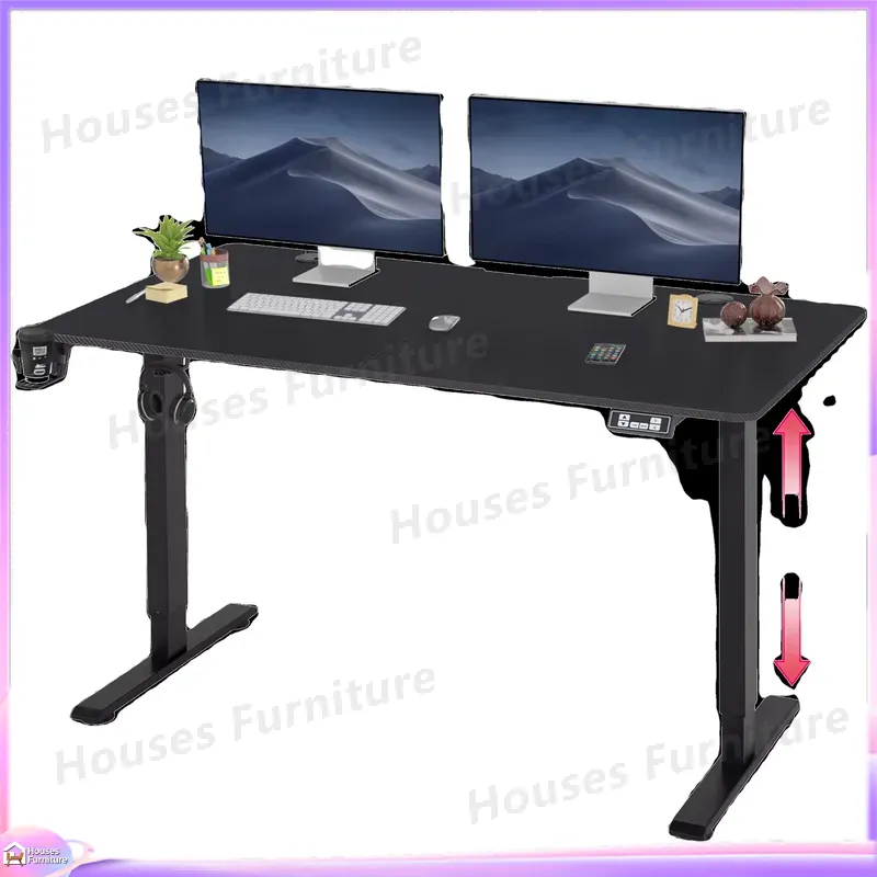 Desk Setup Laptop And Pc - Duże biurko gamingowe z oświetleniem RGB