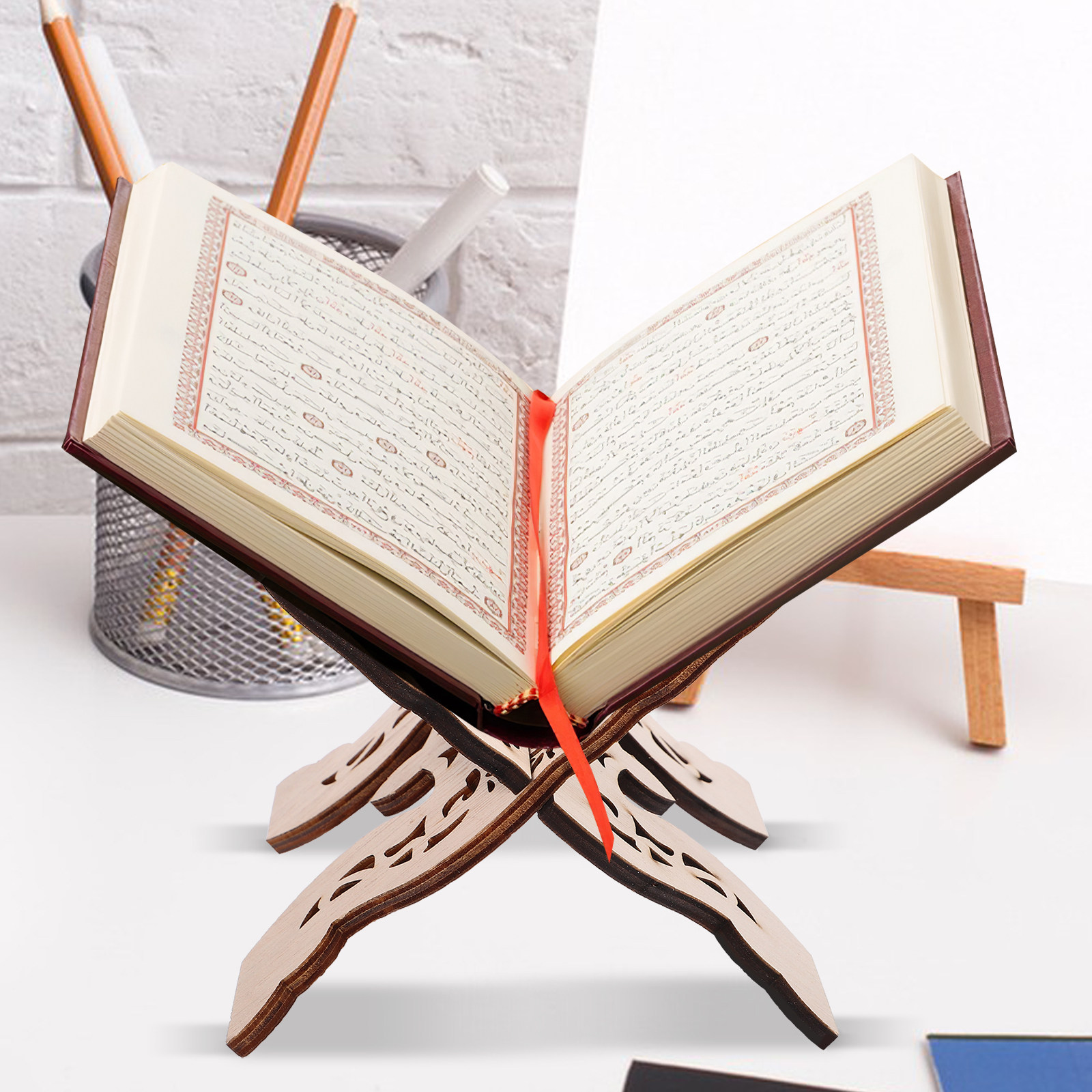 Drewniany stojak na książki do – Desk Setup At Home recenzja i cena