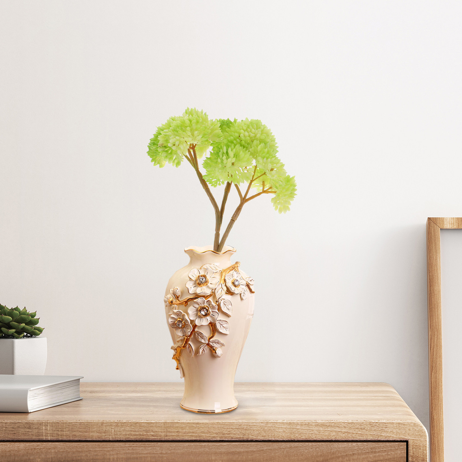 Realistyczne sztuczne rośliny  – Desk Setup With Plants recenzja i cena